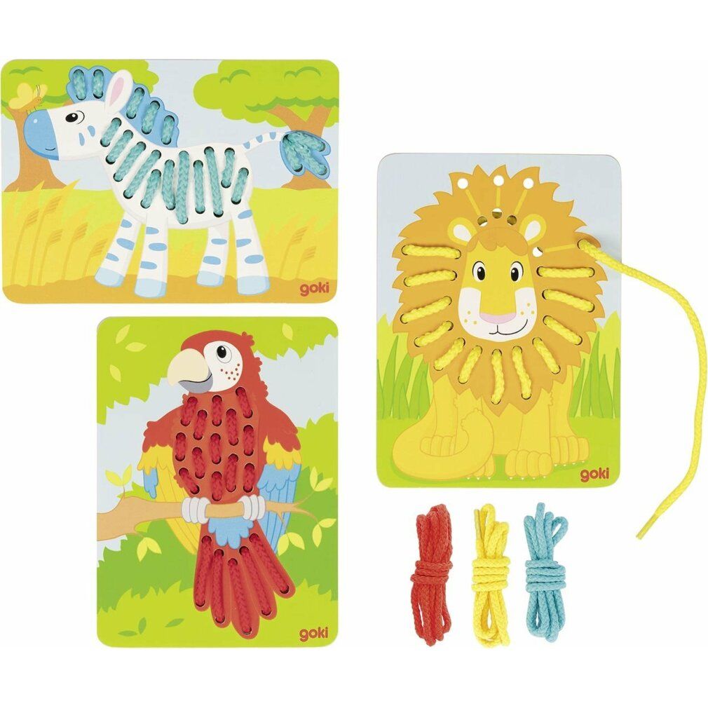 Goki Houten Rijgpuzzels, 3st.