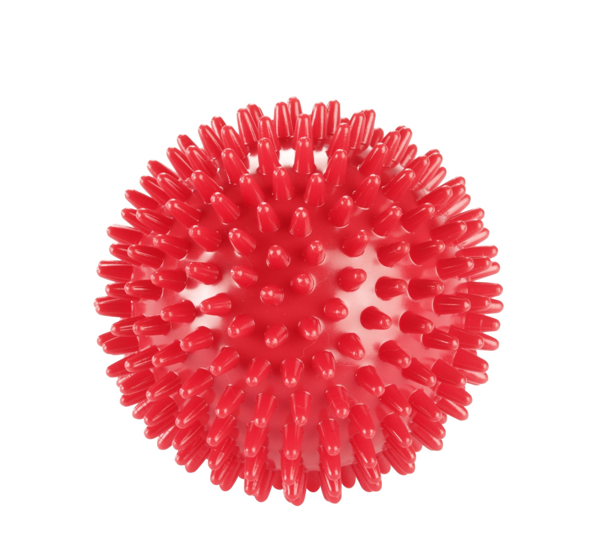 Rode therapiebal met spikes. Ronde vorm.