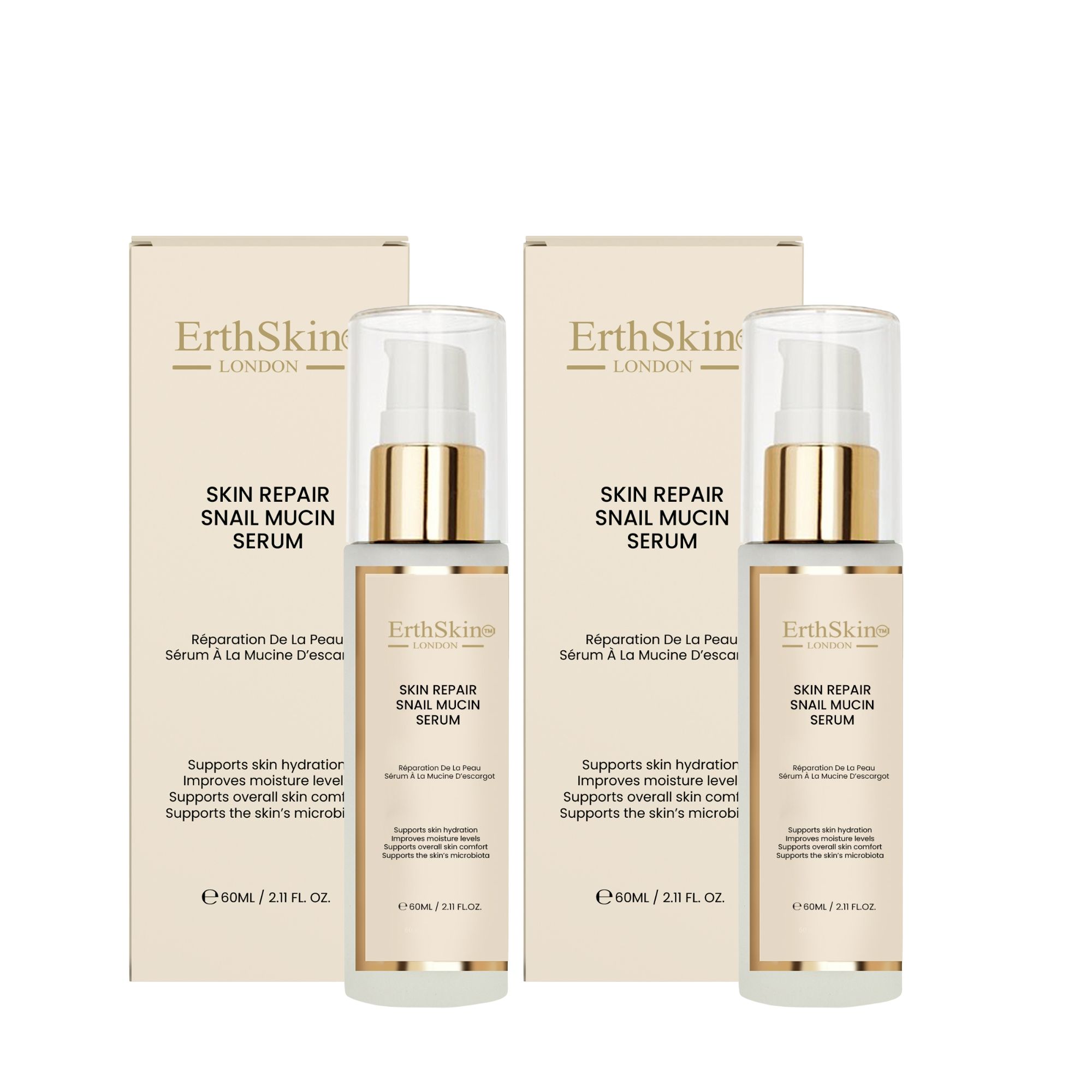 ErthSkin London Sérum réparateur à la bave d'escargot (2x)