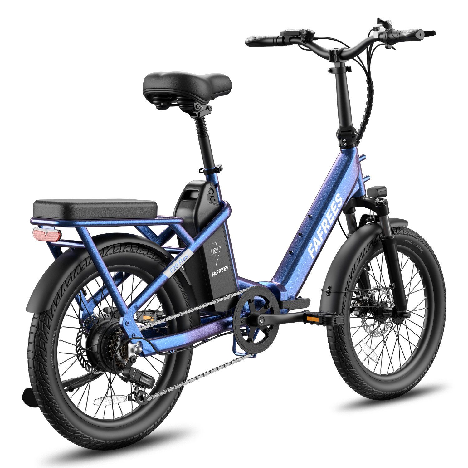 FAFREES F20 Flex Vélo électrique pliant, batterie amovible 25 Ah, 7 vitesses