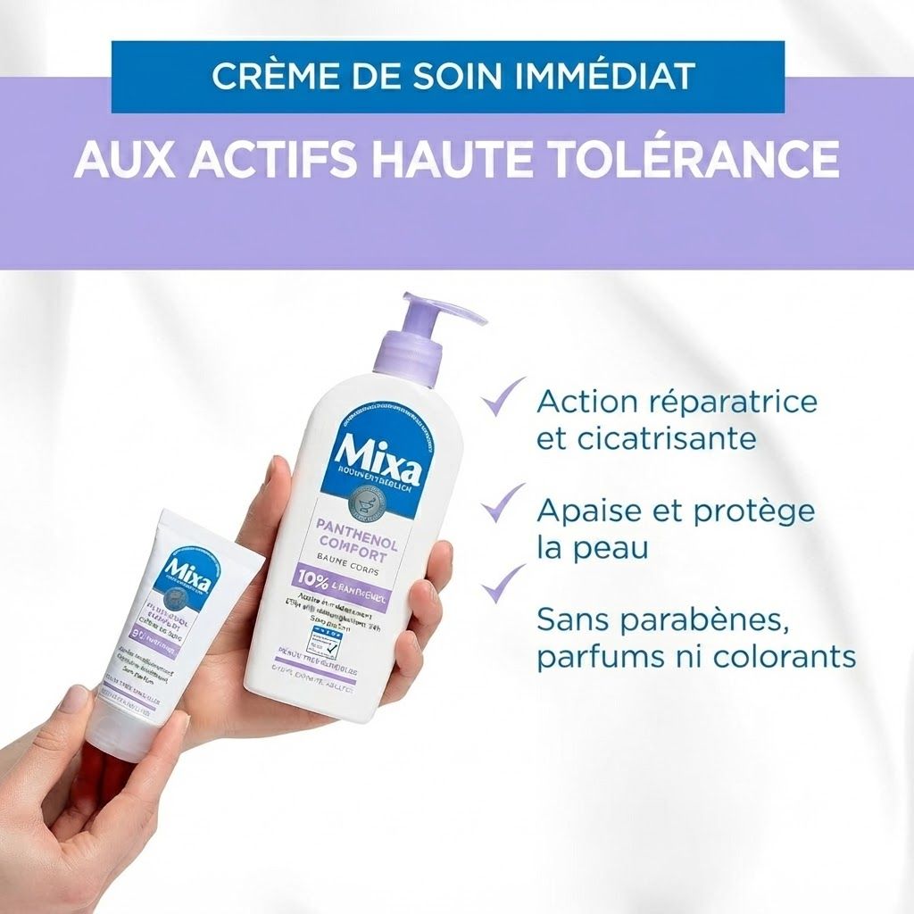 Mixa Crème SOS pour peaux sensibles et irritées, crème réparatrice contre les rougeurs