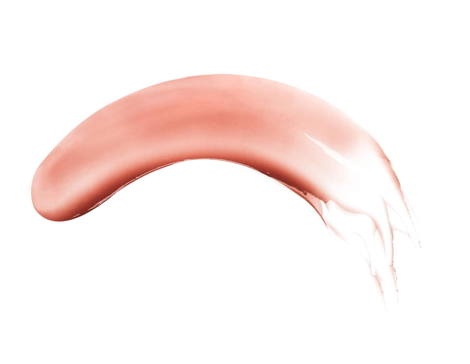 Étalement de baume à lèvres teinté. Teinte rose avec une finition brillante.