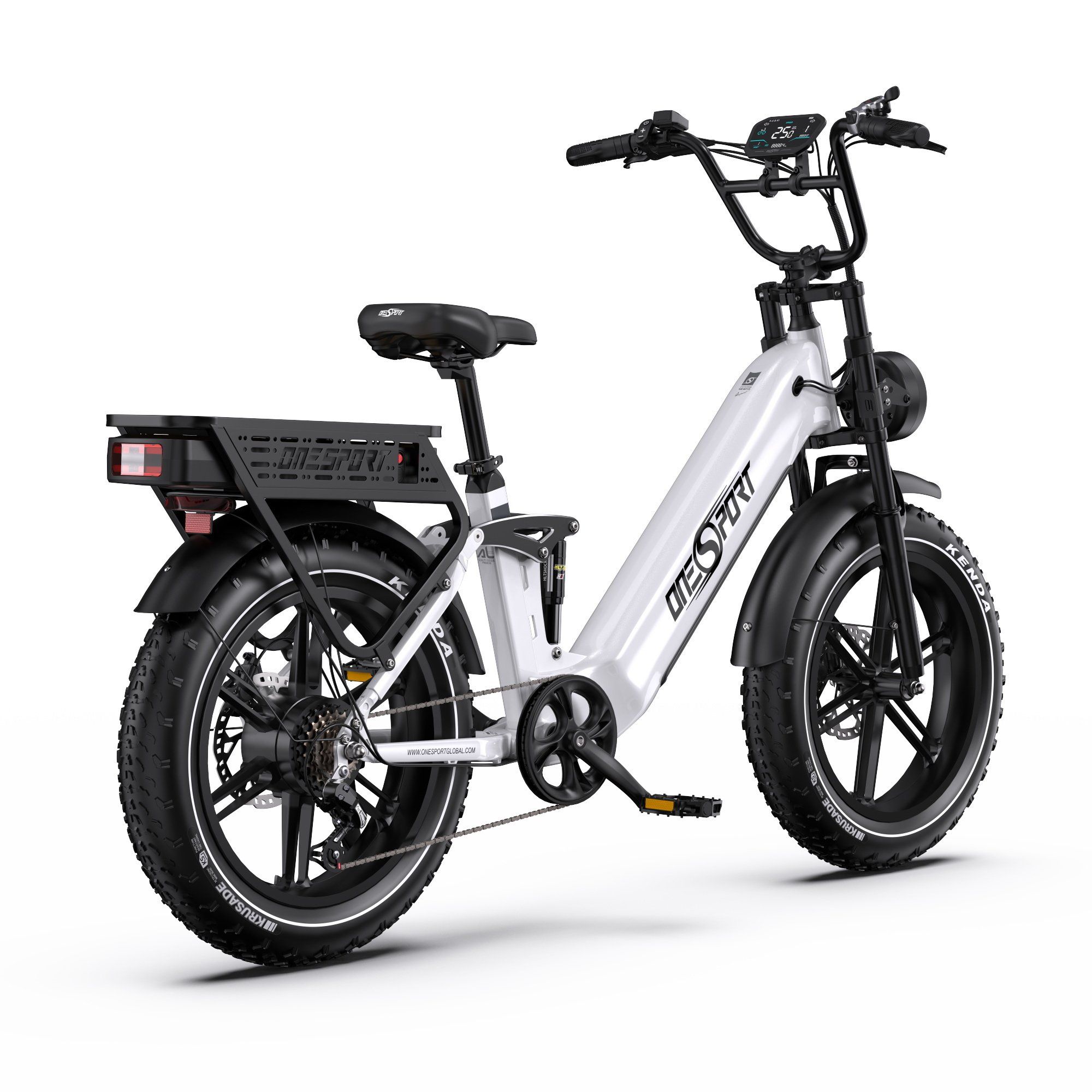 ONESPORT OT08 PRO Vélo électrique tout suspendu 48 V 18 Ah x 2, double batterie