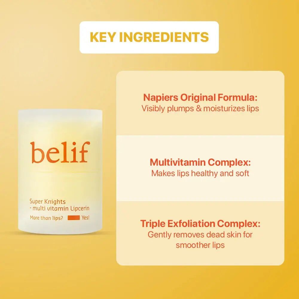 Belif Super Knights Multi Vitamin Lipcerin – baume à lèvres nourrissant à l’exfoliation douce