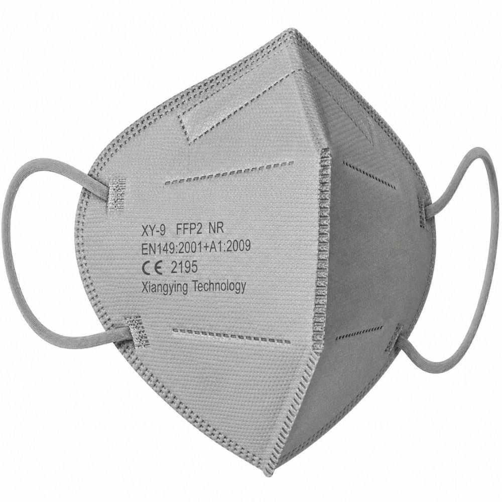 Masque respiratoire FFP2 gris, 5 couches, certifié CE.