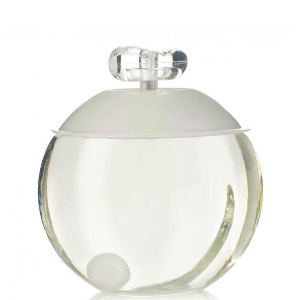 Flacon rond en verre avec bouchon transparent. Le flacon contient une bille blanche à l'intérieur.