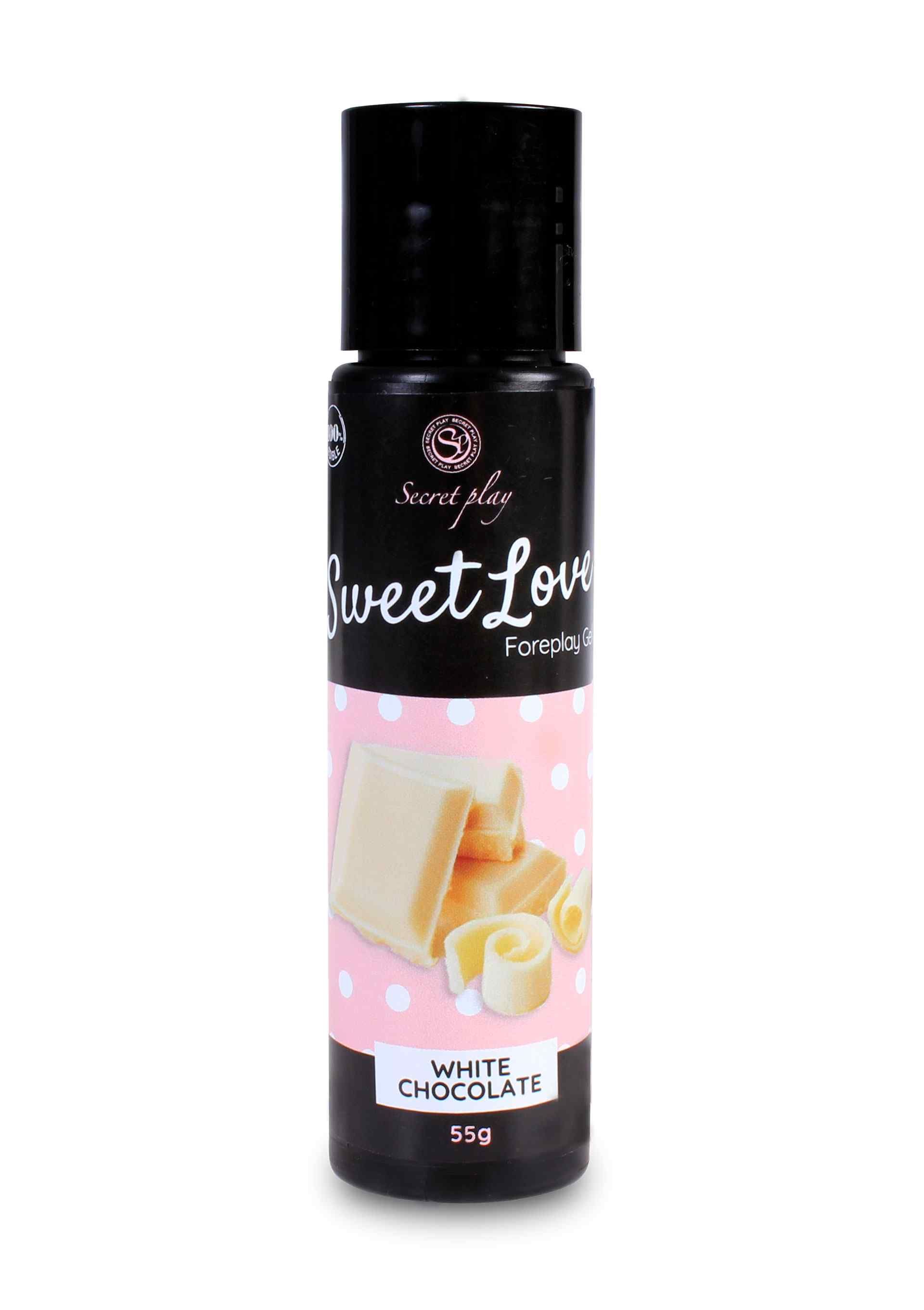 Flesje witte chocolade glijmiddel, 55g.