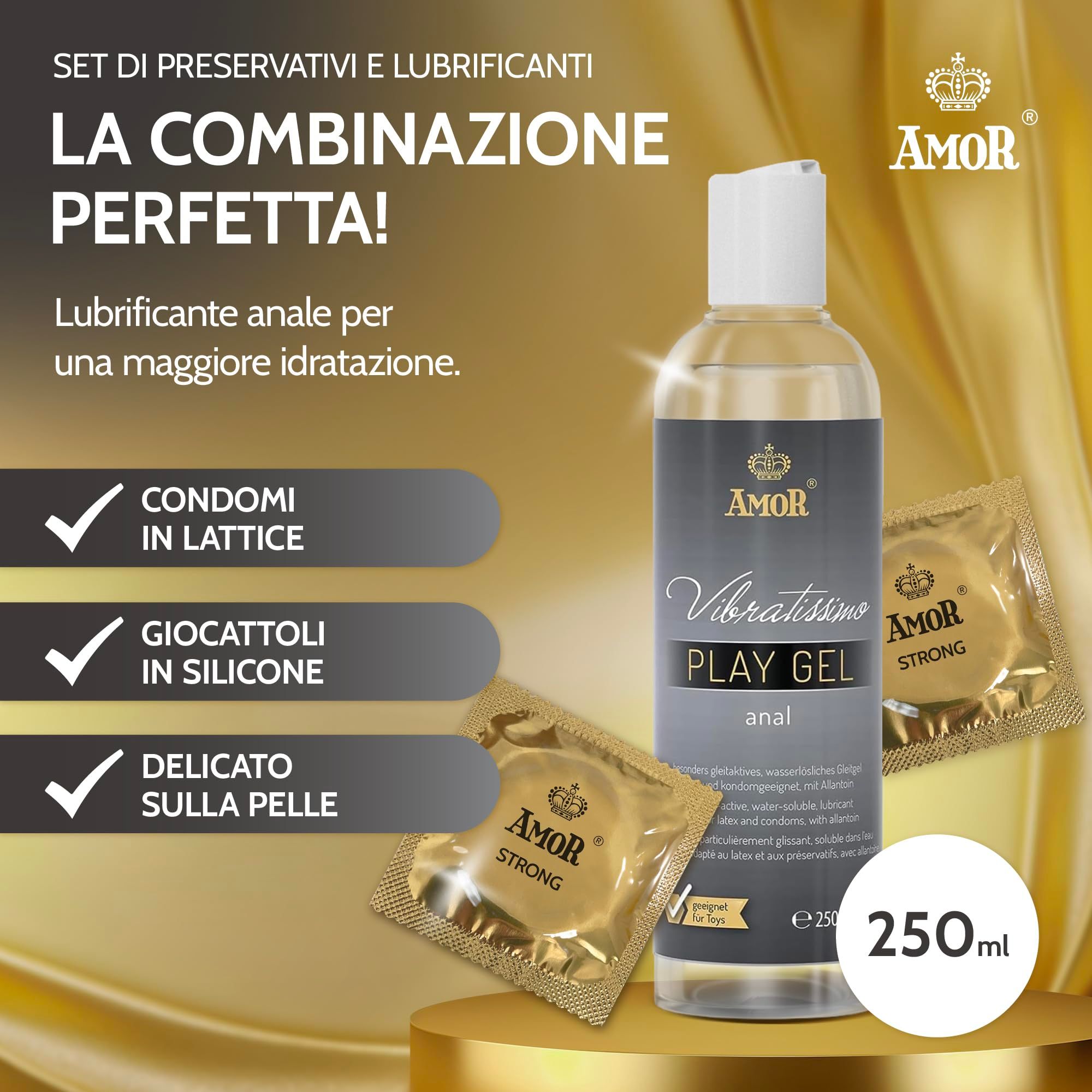AMOR Strong Condooms + PlayGel Natural Set