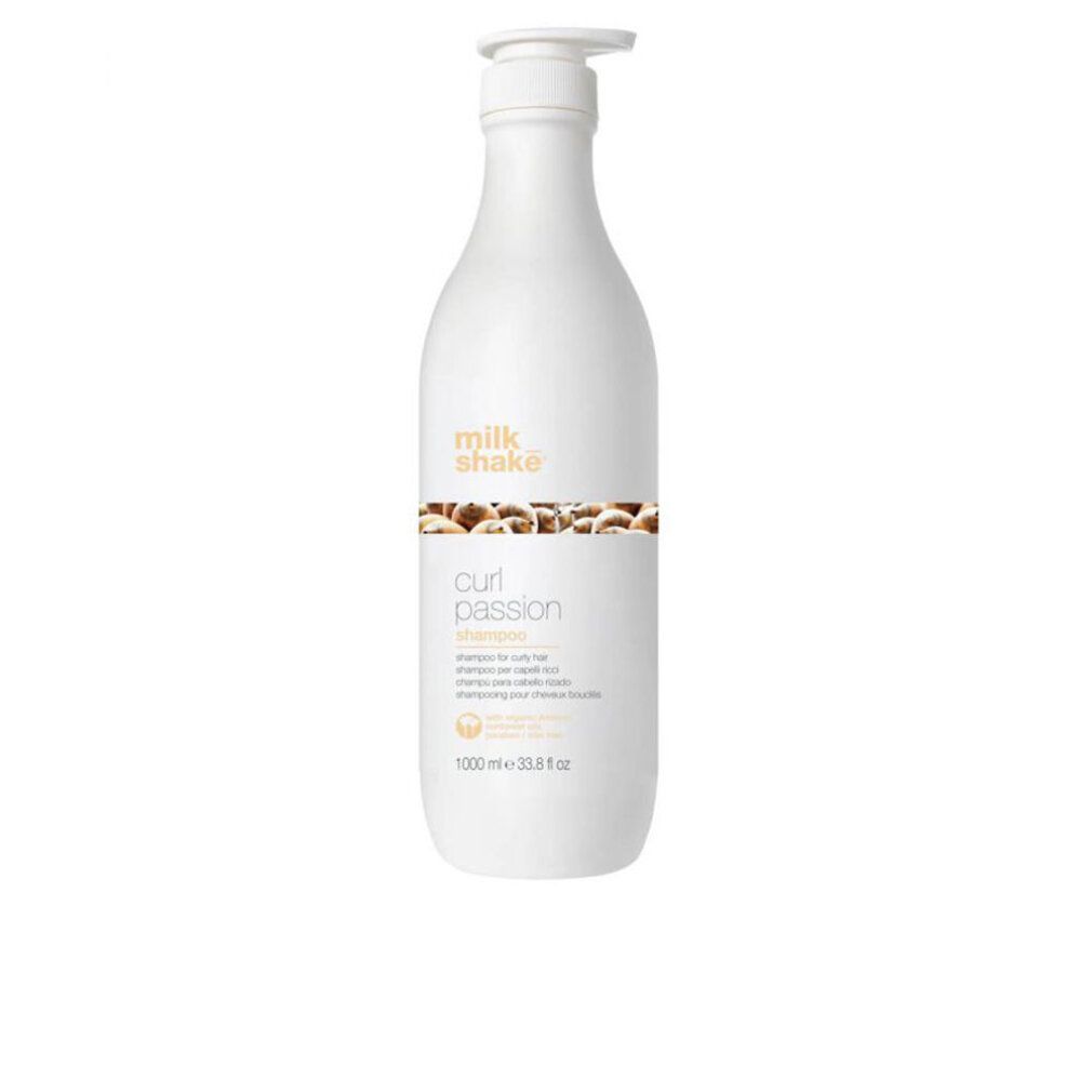 Flacon pompe blanc avec Milkshake Curl Passion Shampooing pour cheveux bouclés. 1000 ml.