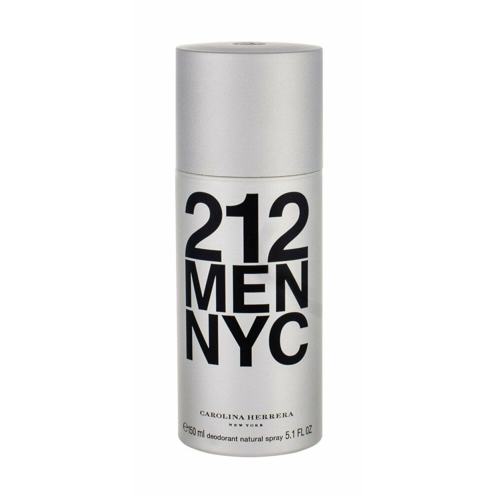 Deodorantspray 212 Men NYC van Carolina Herrera. Zilveren bus met zwarte letters. Deodorant natural spray.