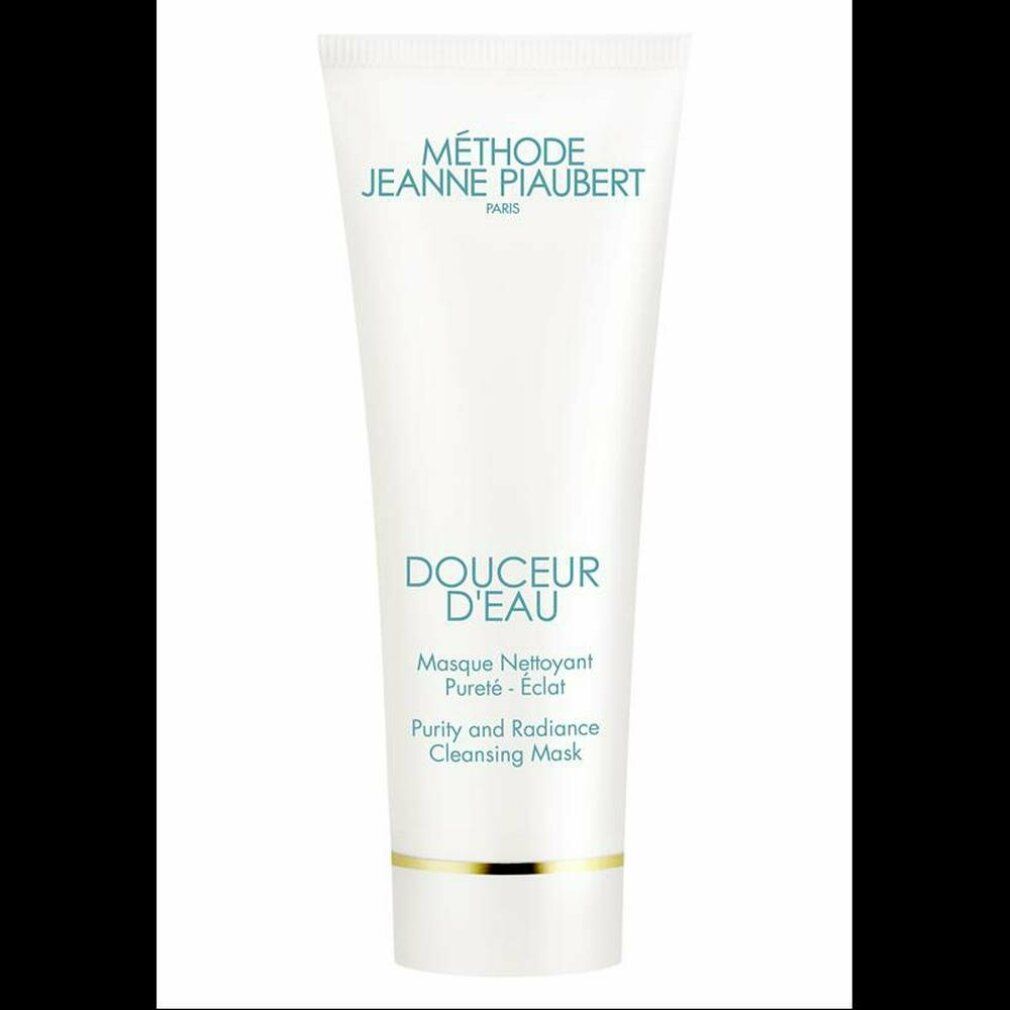 Witte tube met gouden ring. Opschrift: DOUCEUR D'EAU, Masque nettoyant, Purity and radiance cleansing mask. Merk: Jeanne Piaubert.