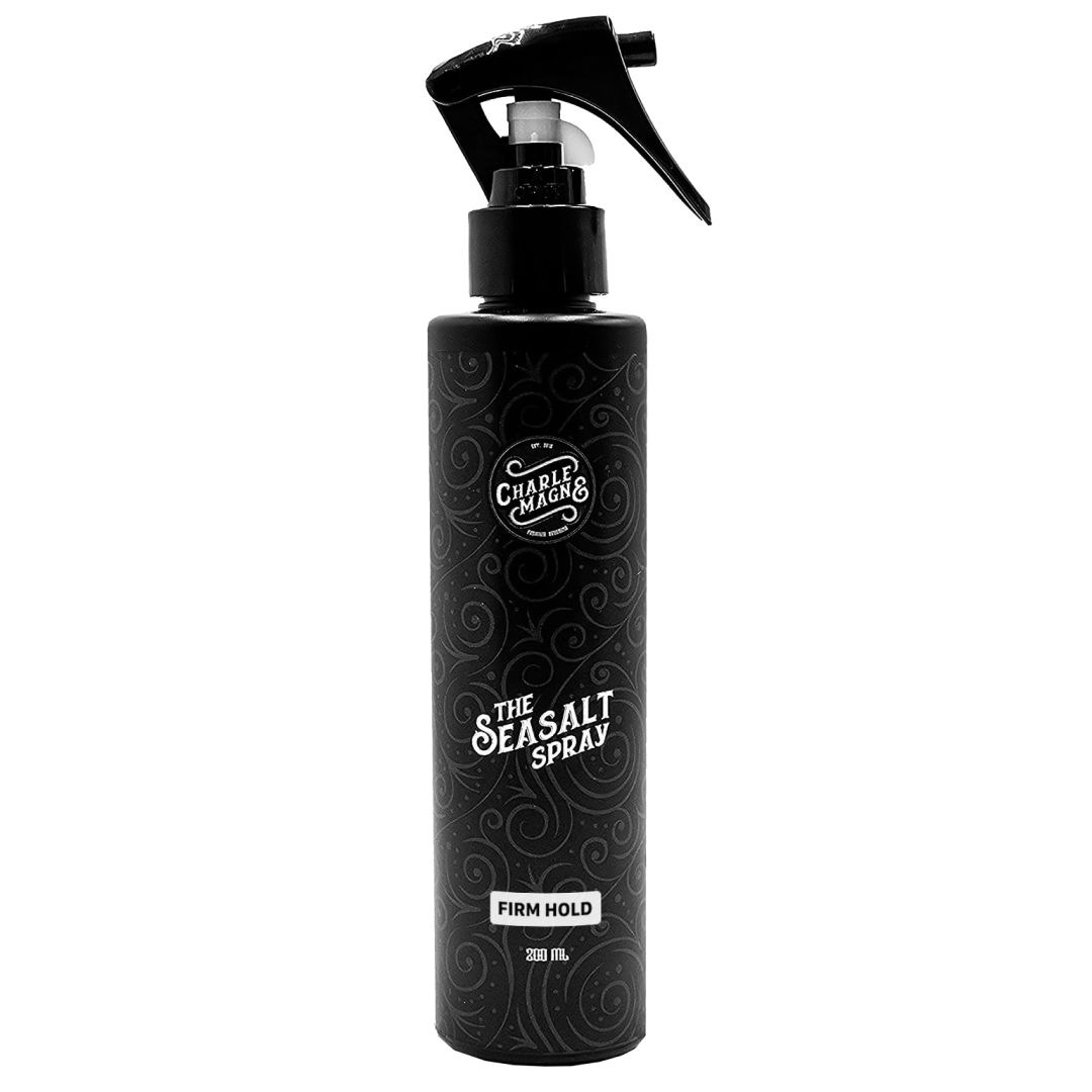 Zwarte spuitfles Charles Magnus The Seasalt Spray, 200 ml, stevige fixatie.
