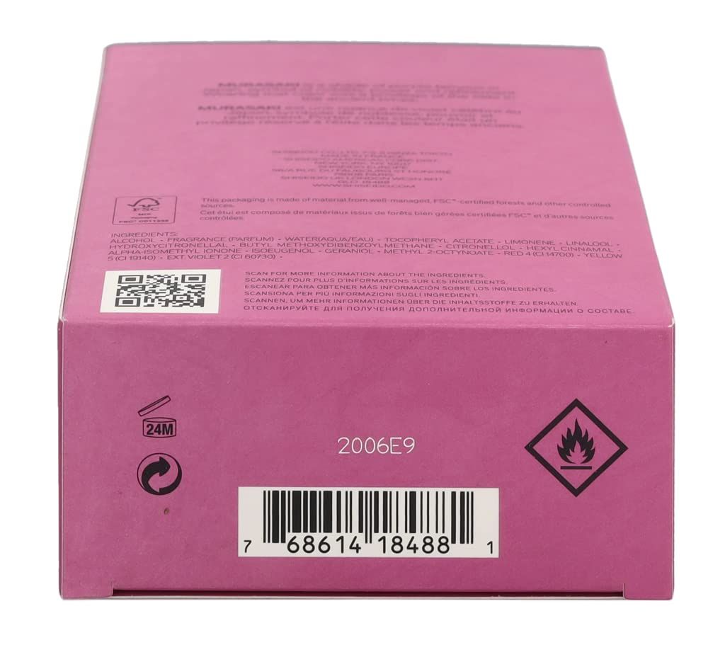 Onderkant van de roze doos. Streepjescode, waarschuwing en productiecode.