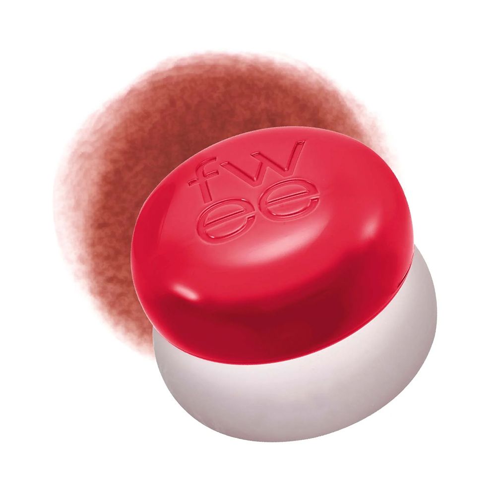Rode ronde pot met "fwee"-logo en een rode kleurvlek.