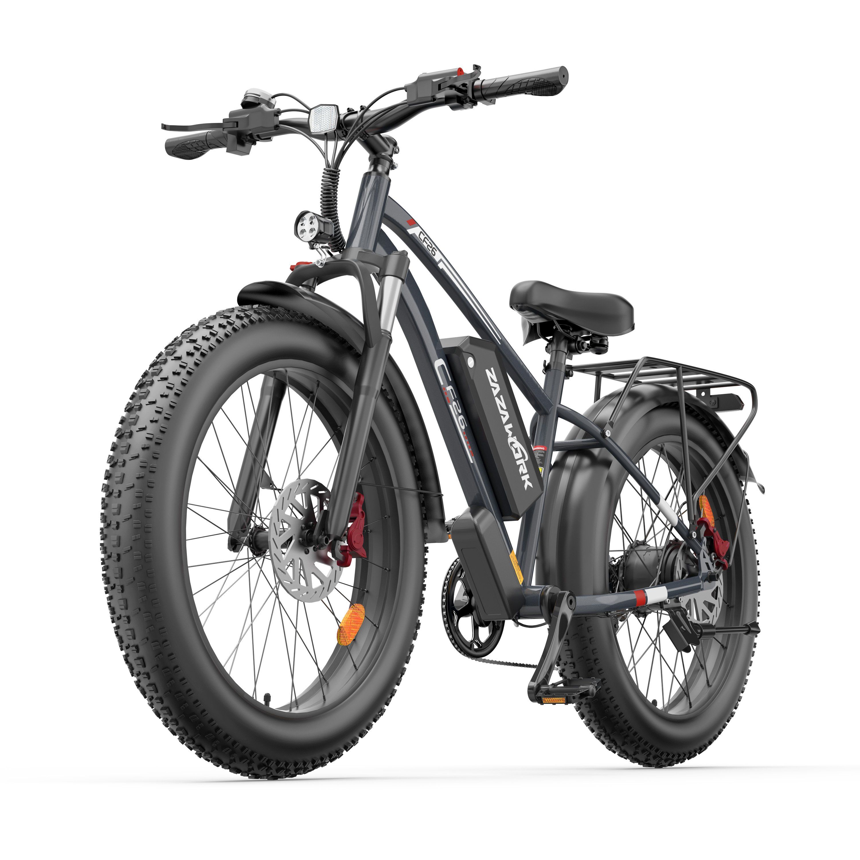ZAZAWORK CF26 Elektrische fiets voor volwassenen, 48V 20AH accu, hydraulische schijfremmen