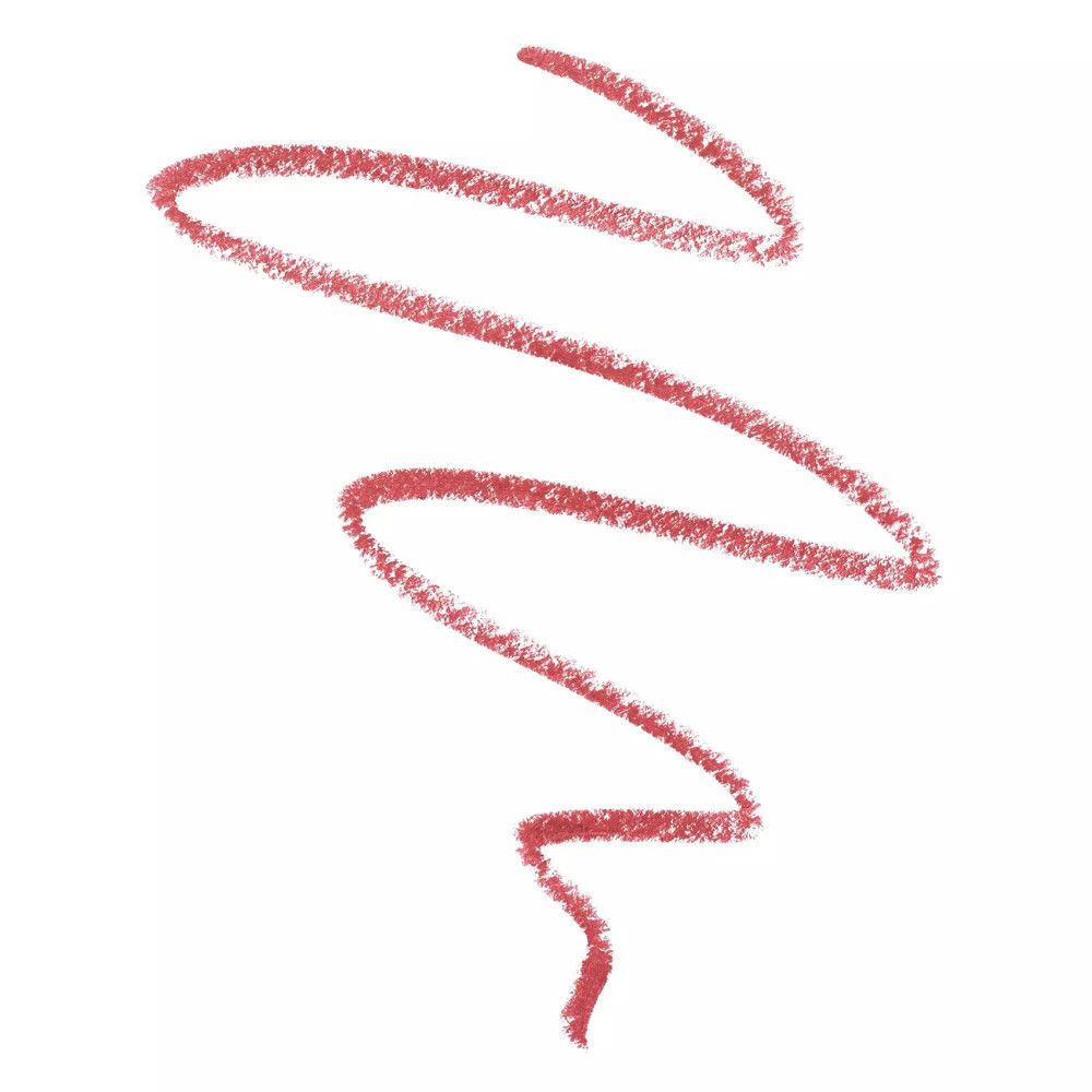 Slingerende streep van een lippenstift. Roodachtige kleur op witte achtergrond.