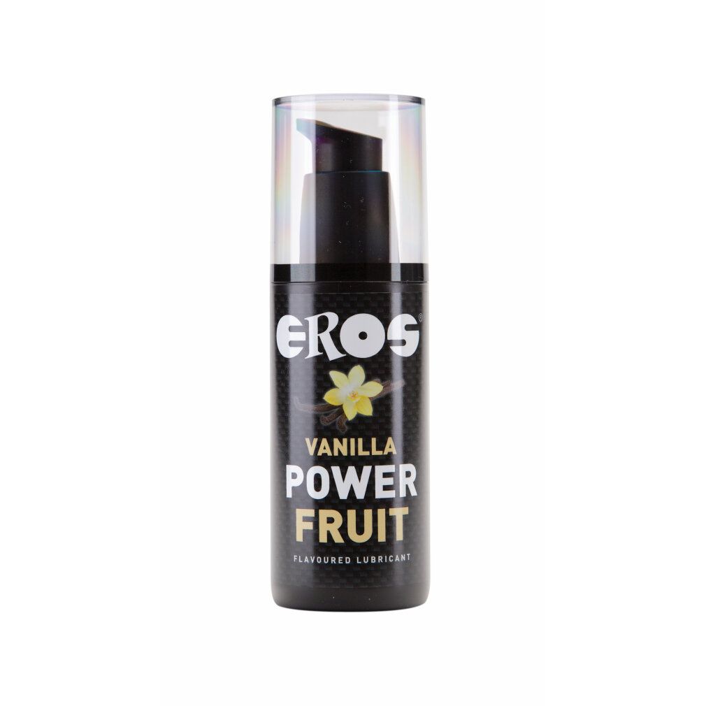 Eros Power Fruit Massagegel Vanille, 100ml fles met pompdispenser.