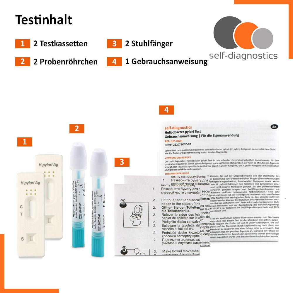 self-diagnostics Test de dépistage Helicobacter pylori dans les selles – test rapide à domicile