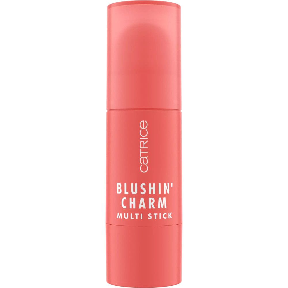 Catrice Blushin' Charm Multi Stick. Stick corail. Nom du produit et marque clairement visibles.