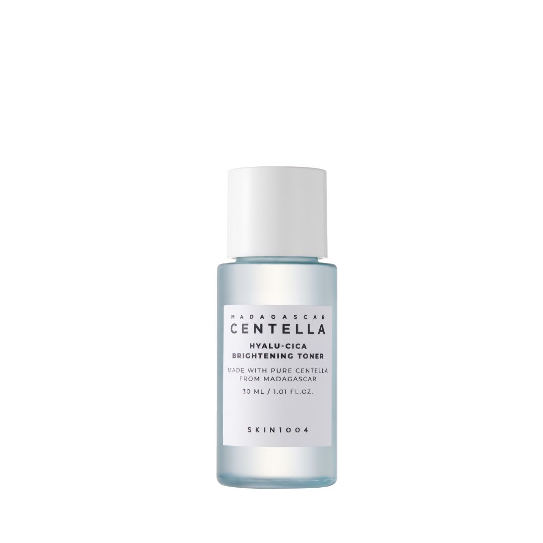 Kleine fles SKIN1004 Madagascar Centella Hyalu-Cica Brightening Toner. Witte dop.