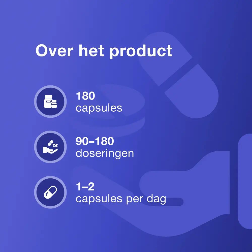 Fles Men's Support Extreme. 180 capsules. Symbolen: uithoudingsvermogen, libido, prestaties.