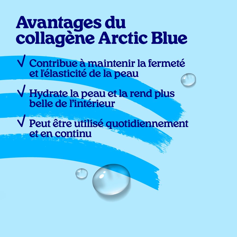 Collagène Arctic Blue: 5g de collagène de poisson hydrolysé par portion.