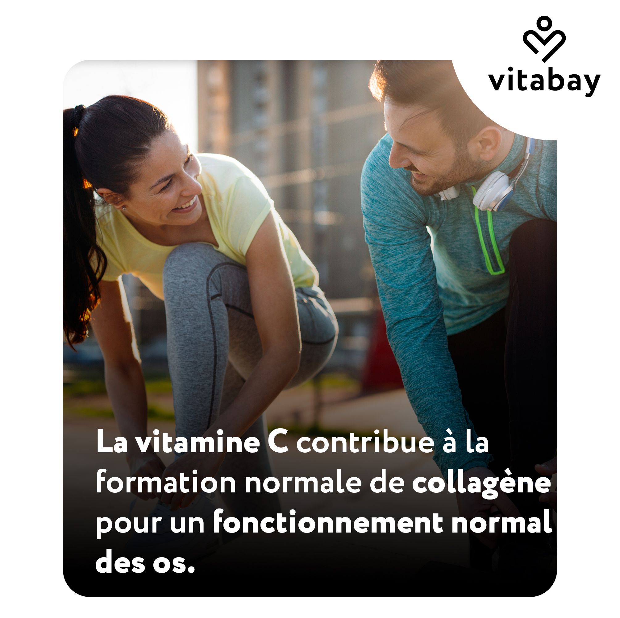 Flacon Vitamine C 1000 mg Vitabay avec tranches de citron, "Sans additifs".