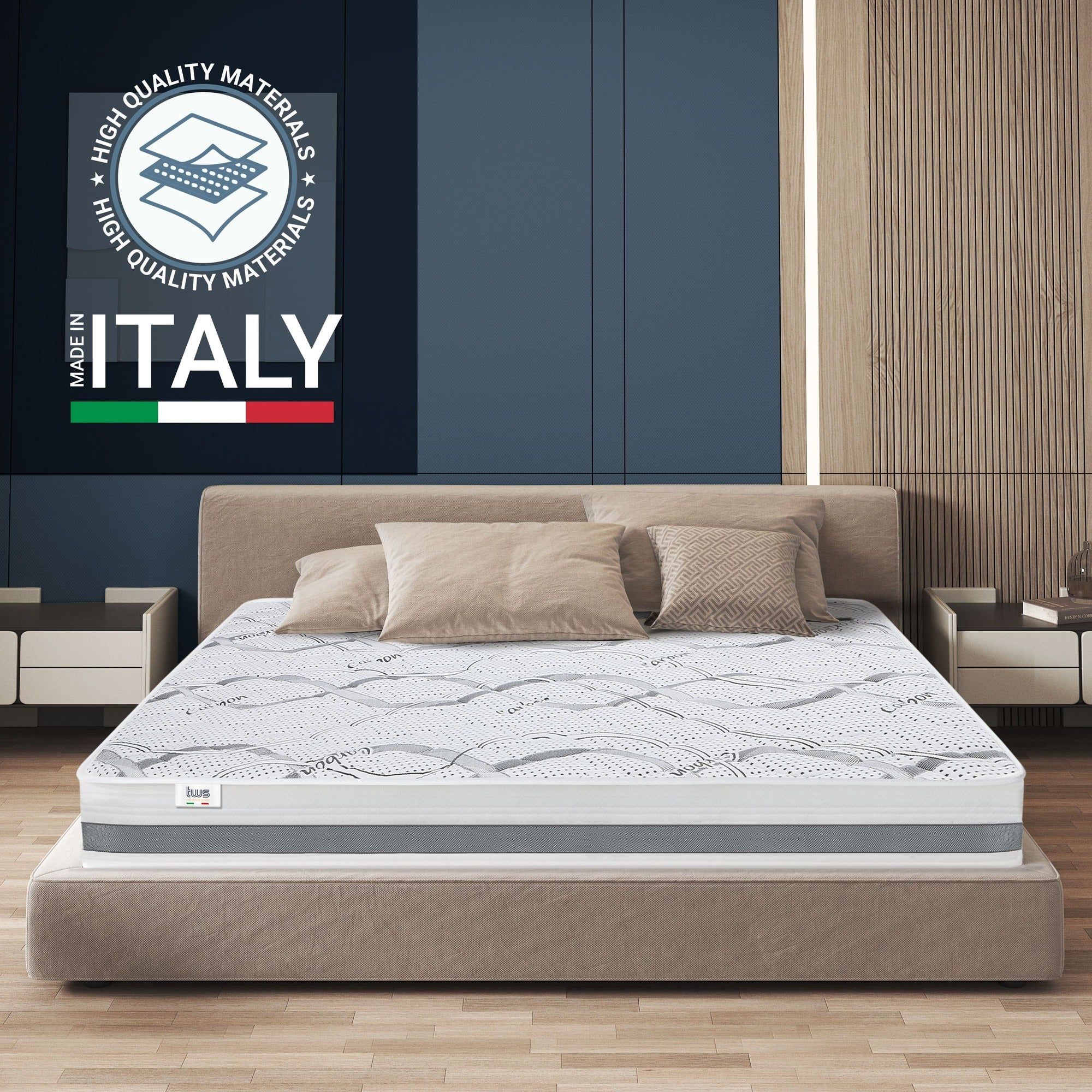 The White Stone Traagschuim Matras 80x190 cm Hoogte 22 cm | Hypoallergeen en Ademend Tijk