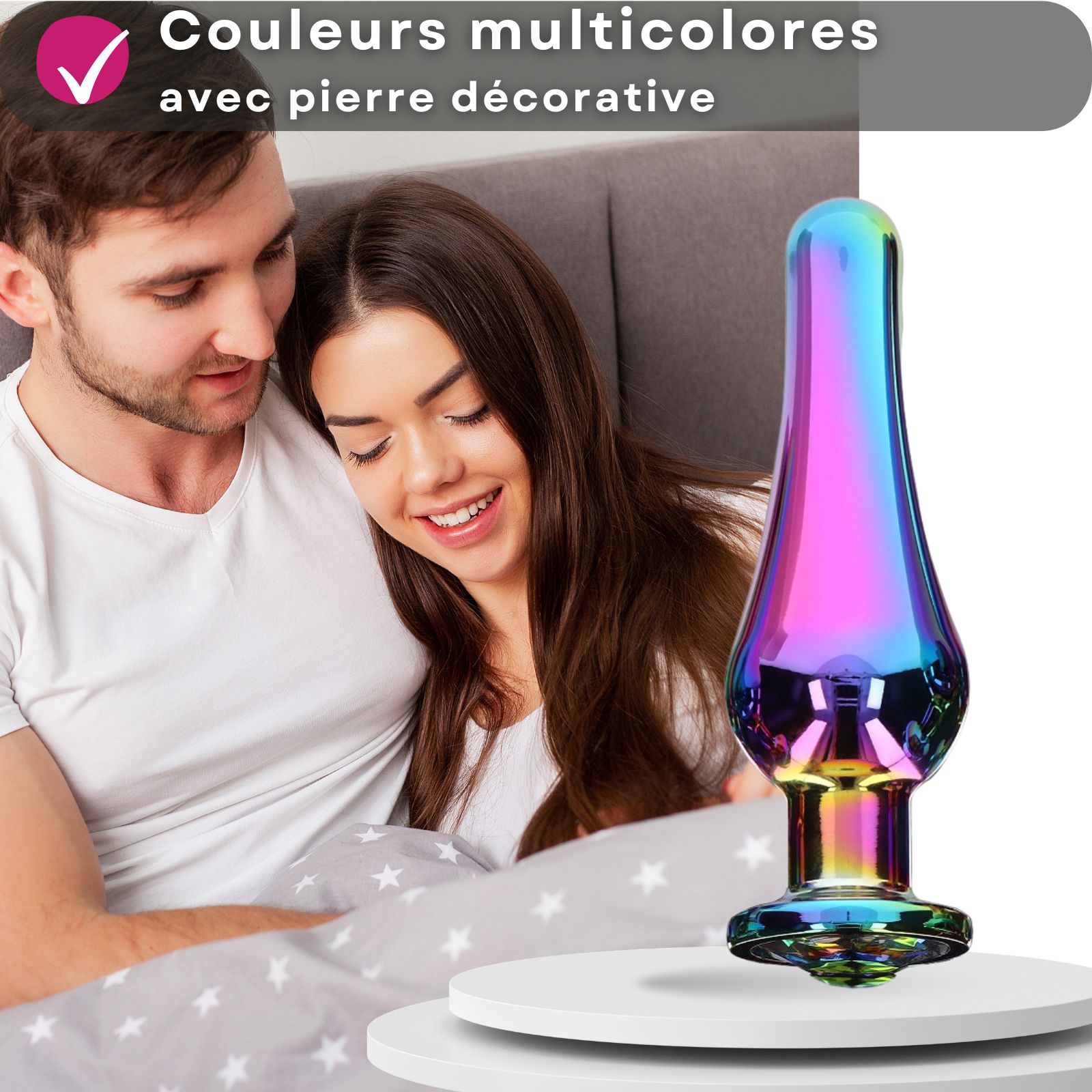 Bouchon conique en métal.