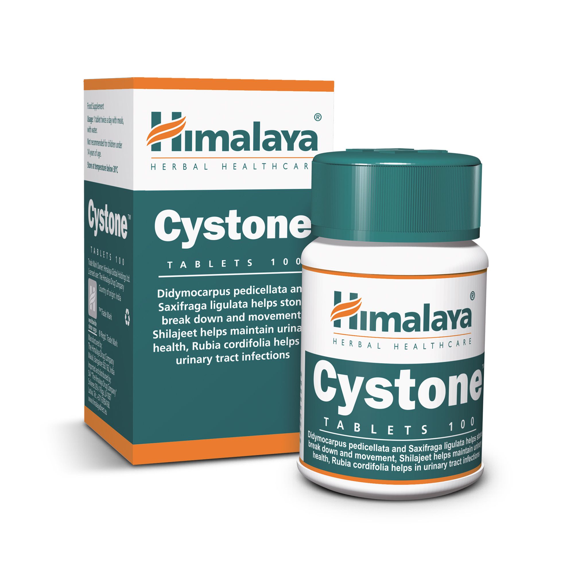 Cystone Himalaya 100 comprimés et sa boîte.