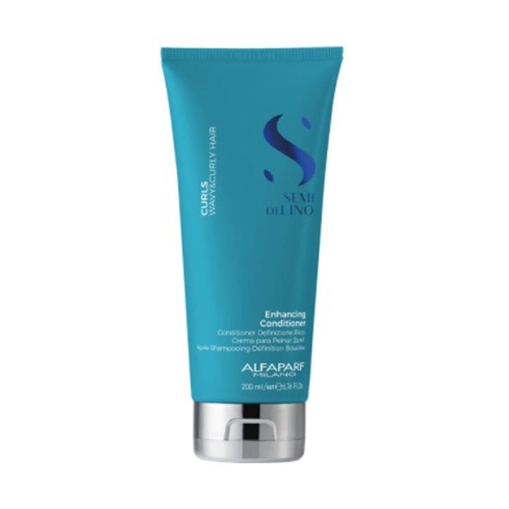 Tube turquoise Alfaparf Milano Enhancing Conditioner pour cheveux ondulés et bouclés. 200ml.