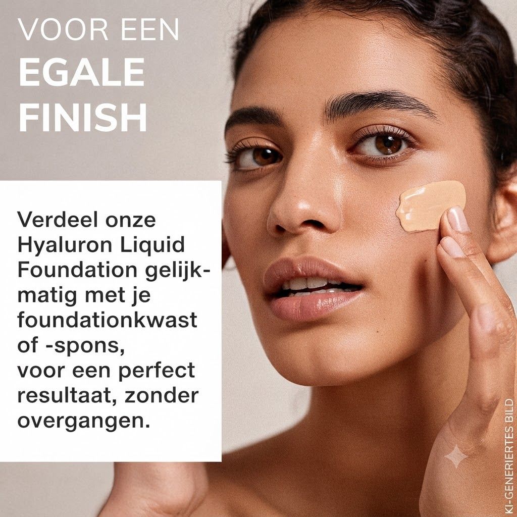 Fles Lavera Hyaluron Liquid Foundation, Warm Nude 03, met pompdose en transparante dop.