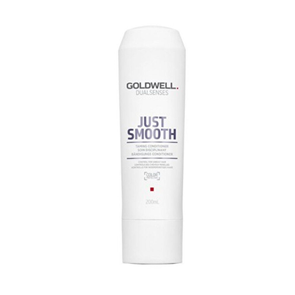Flacon Goldwell Just Smooth Conditioner avec pompe. Texte: Just Smooth, Taming Conditioner, 200ml.