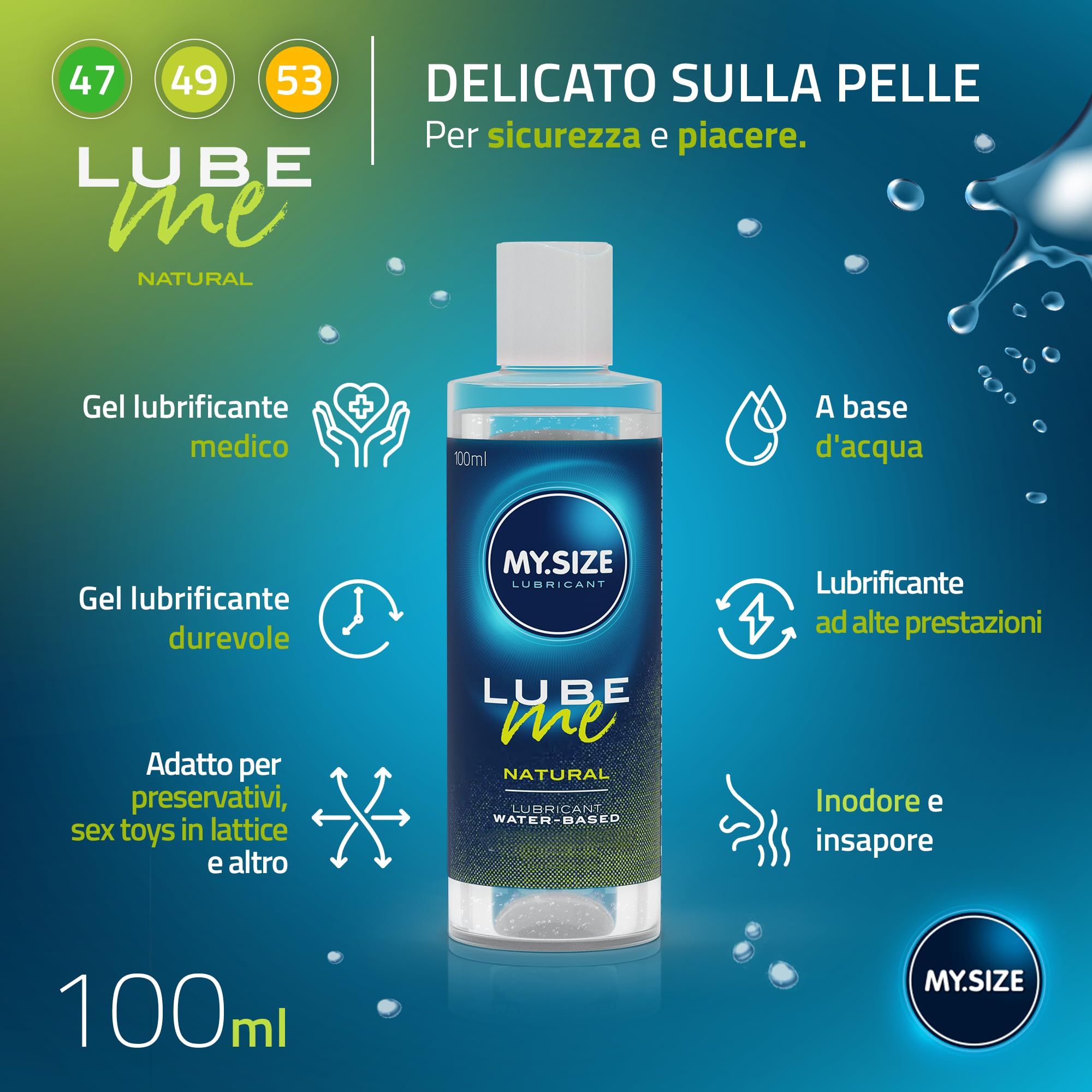 MY.SIZE Préservatifs + LUBE ME Natural Set