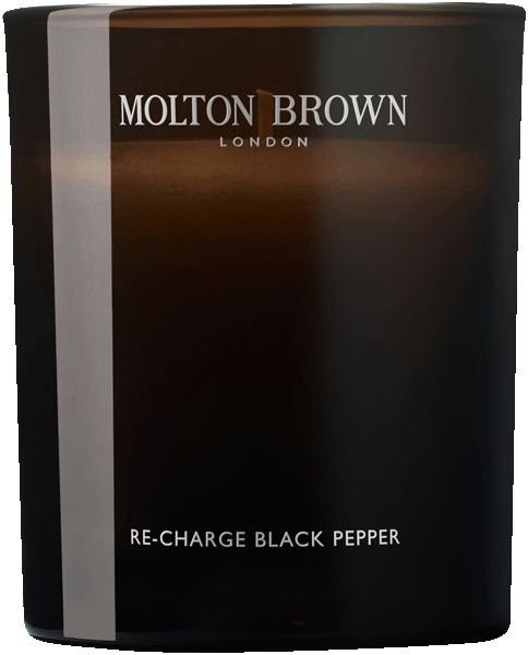 Molton Brown Re-Charge Black Pepper geurkaars in glas, enkele lont.