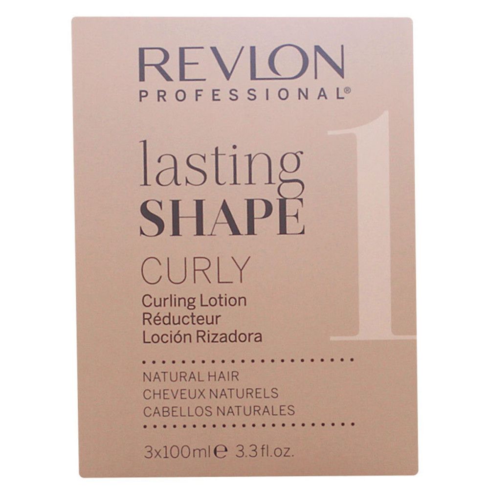 Verpakking Revlon Professional Lasting Shape Curly. Krullotion. Opschrift: Natural Hair. 3x100ml.