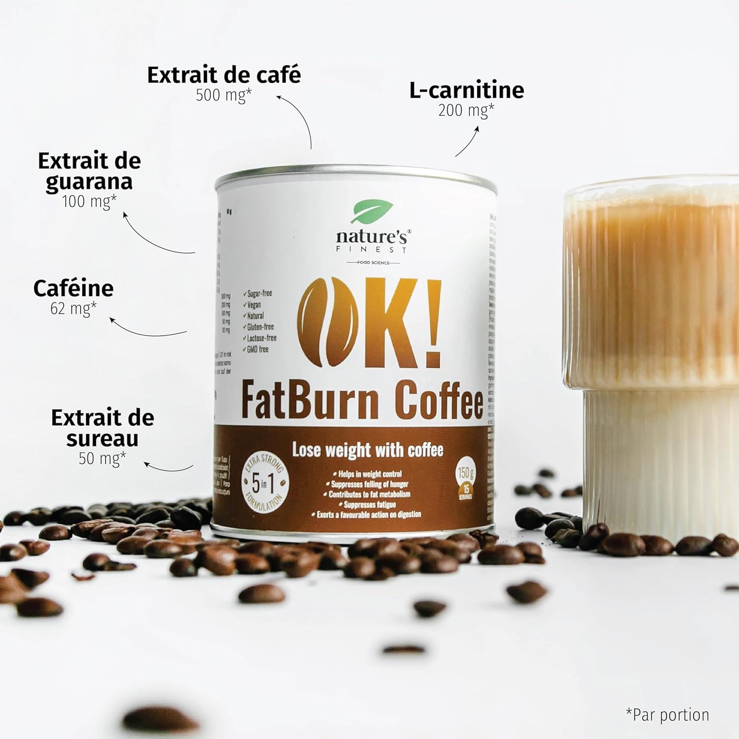 Nature's Finest OK!FatBurn Coffee - Café pour brûler les graisses