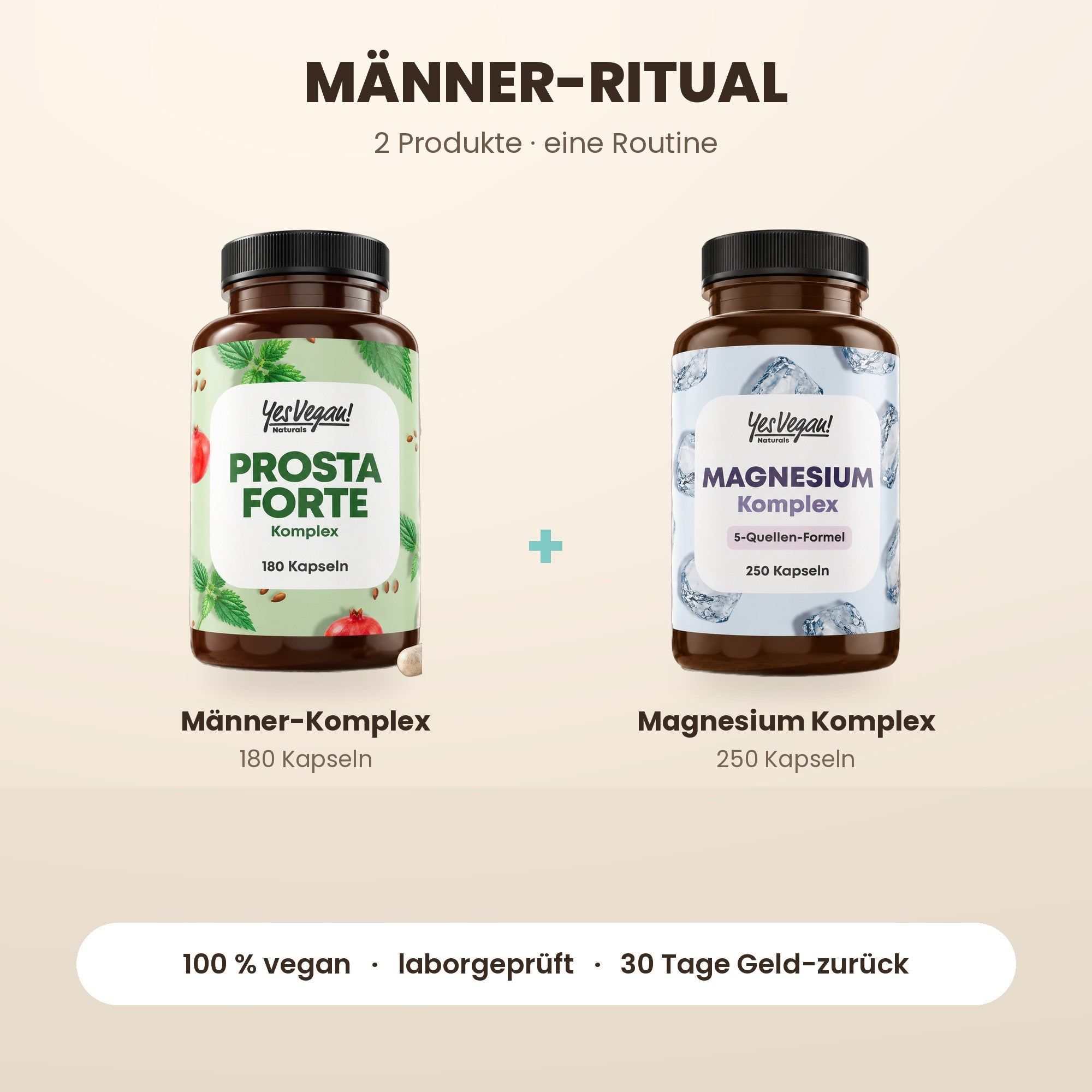 Twee flessen "Prosta Komplex" van "naturely", elk 200 capsules.