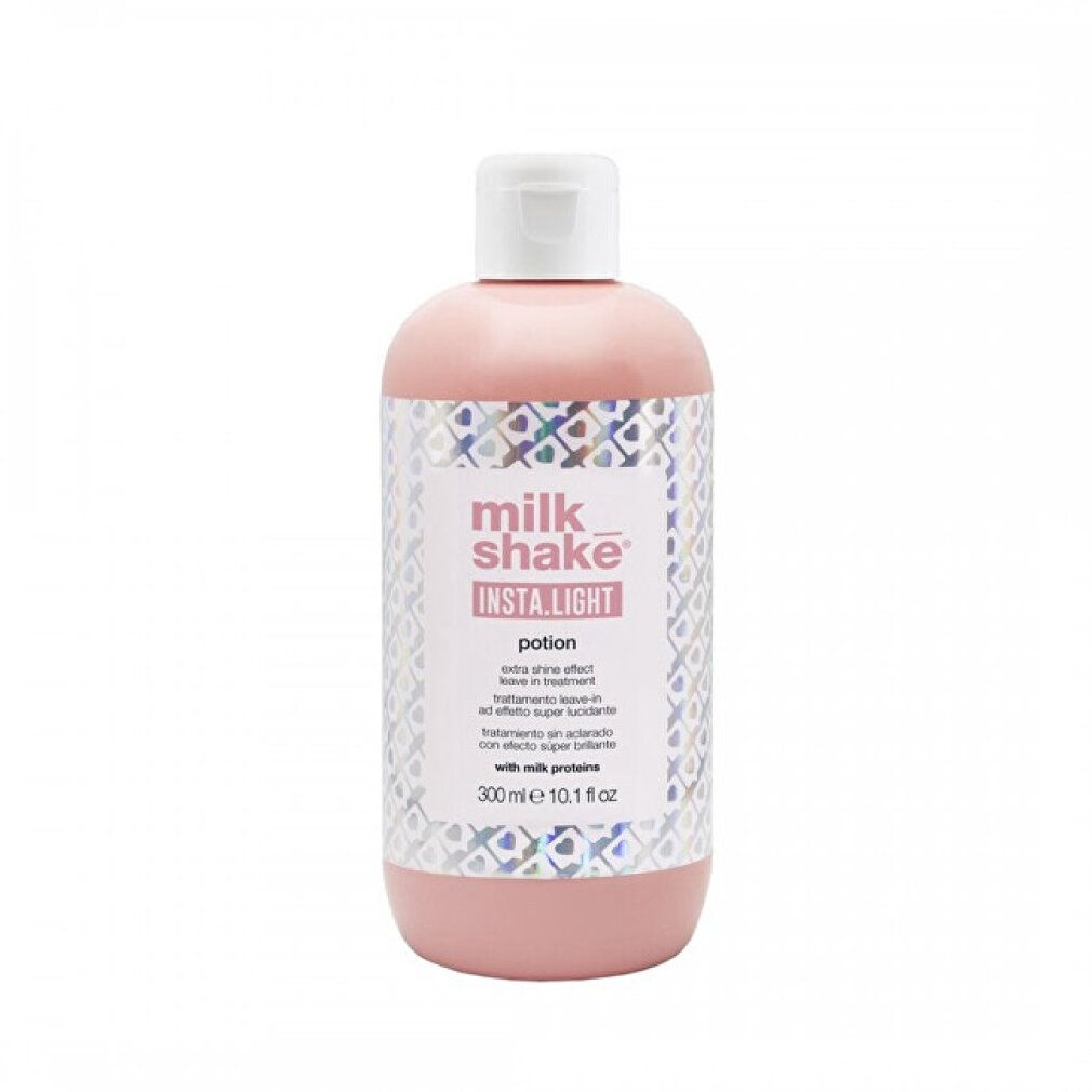 Milkshake Insta.Light Potion : flacon rose avec bouchon blanc. Contient 300 ml.