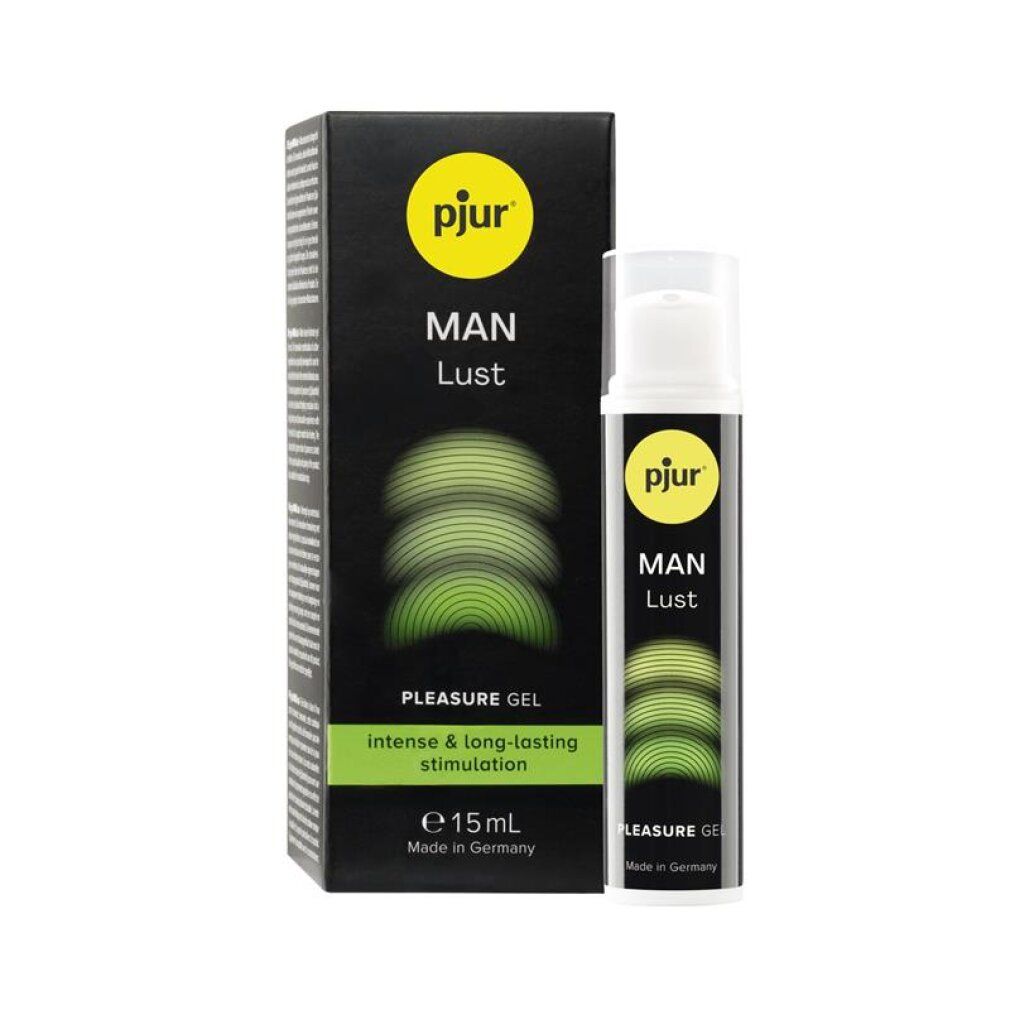 pjur MAN Lust Pleasure Gel 15ml bouteille et emballage.