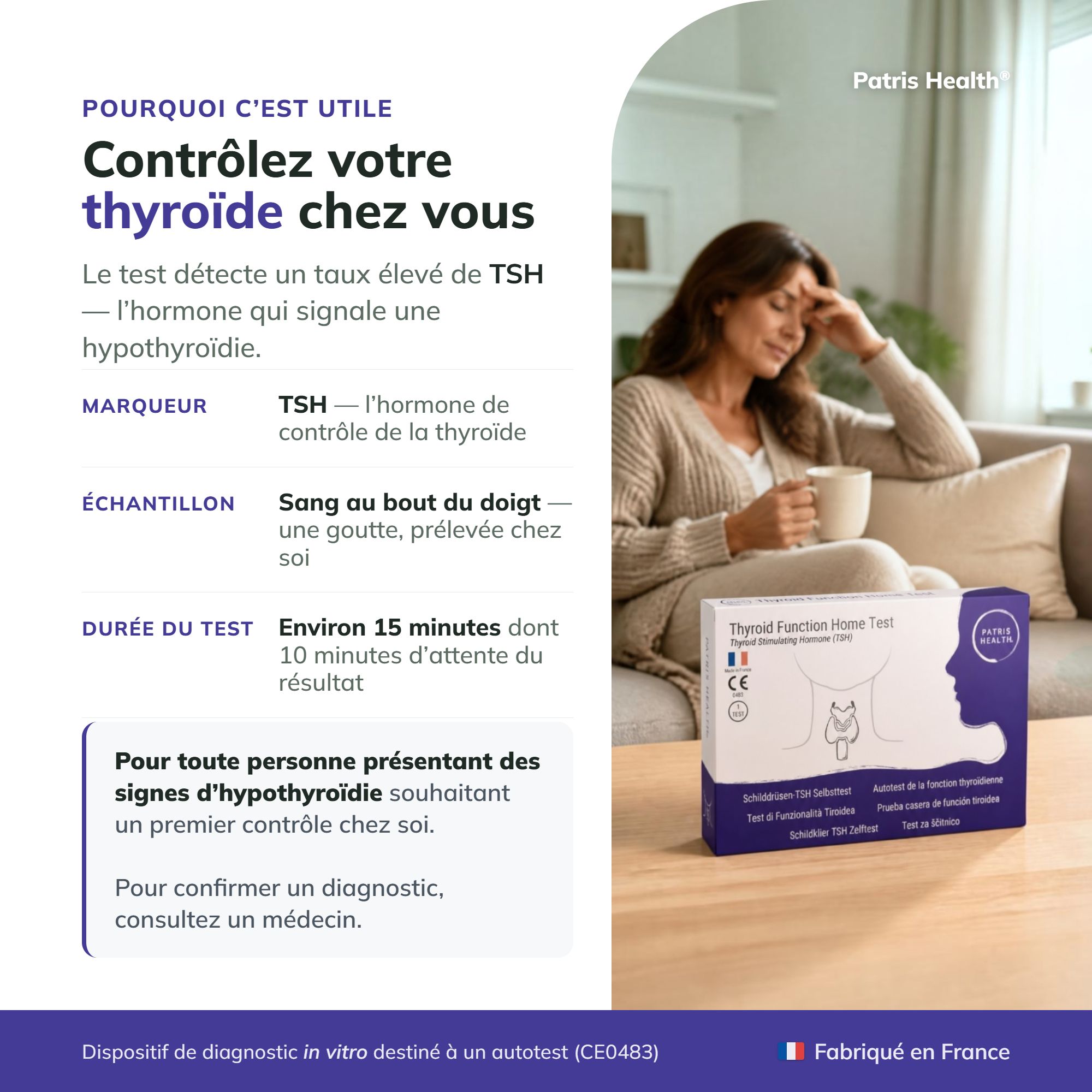 Pourquoi faire le test TSH thyroïdien à domicile ? Marqueur, échantillon, durée du test.