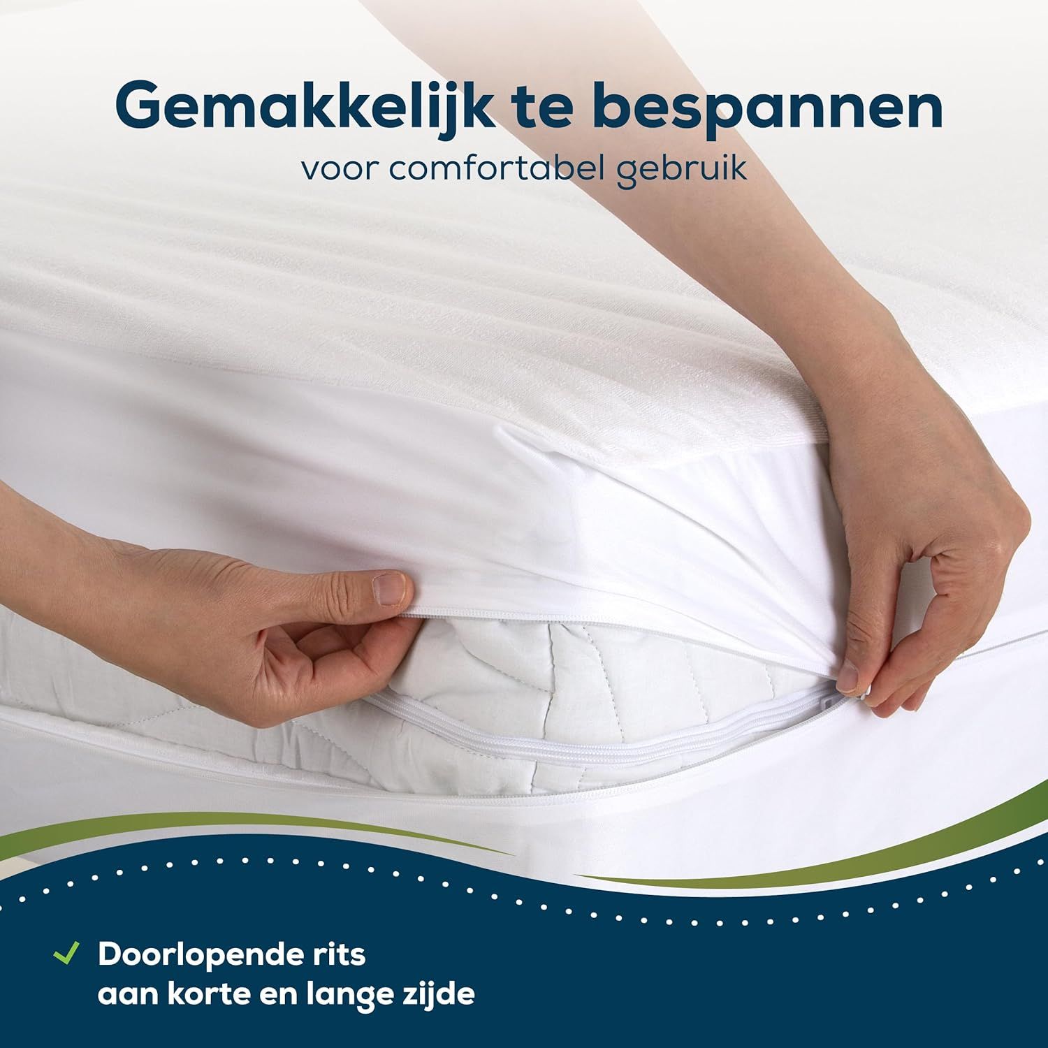 Sensalou waterdichte matrashoes met ritssluiting