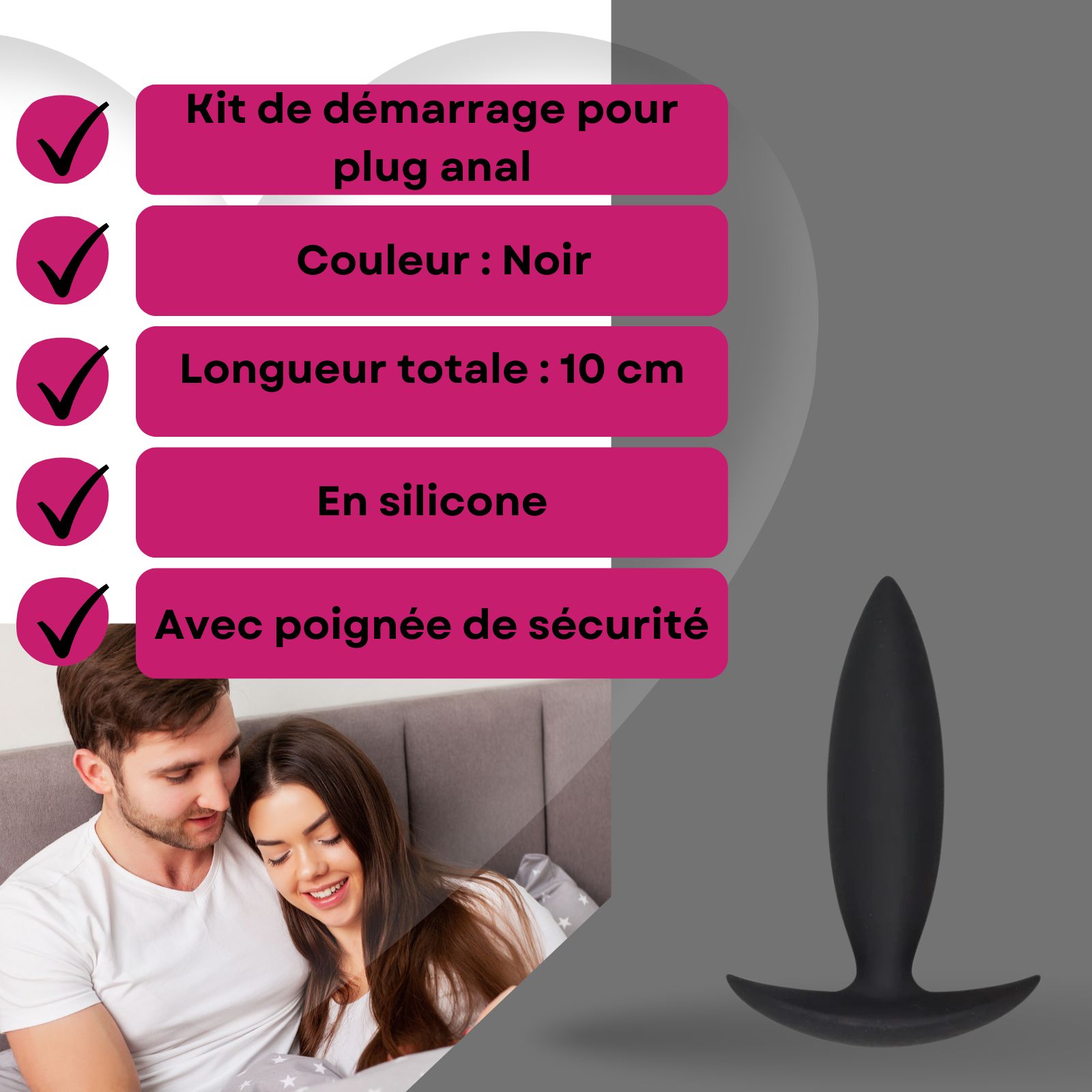 Lovelyness- Plug anal en silicone - Kit d'entraînement « Débutant »