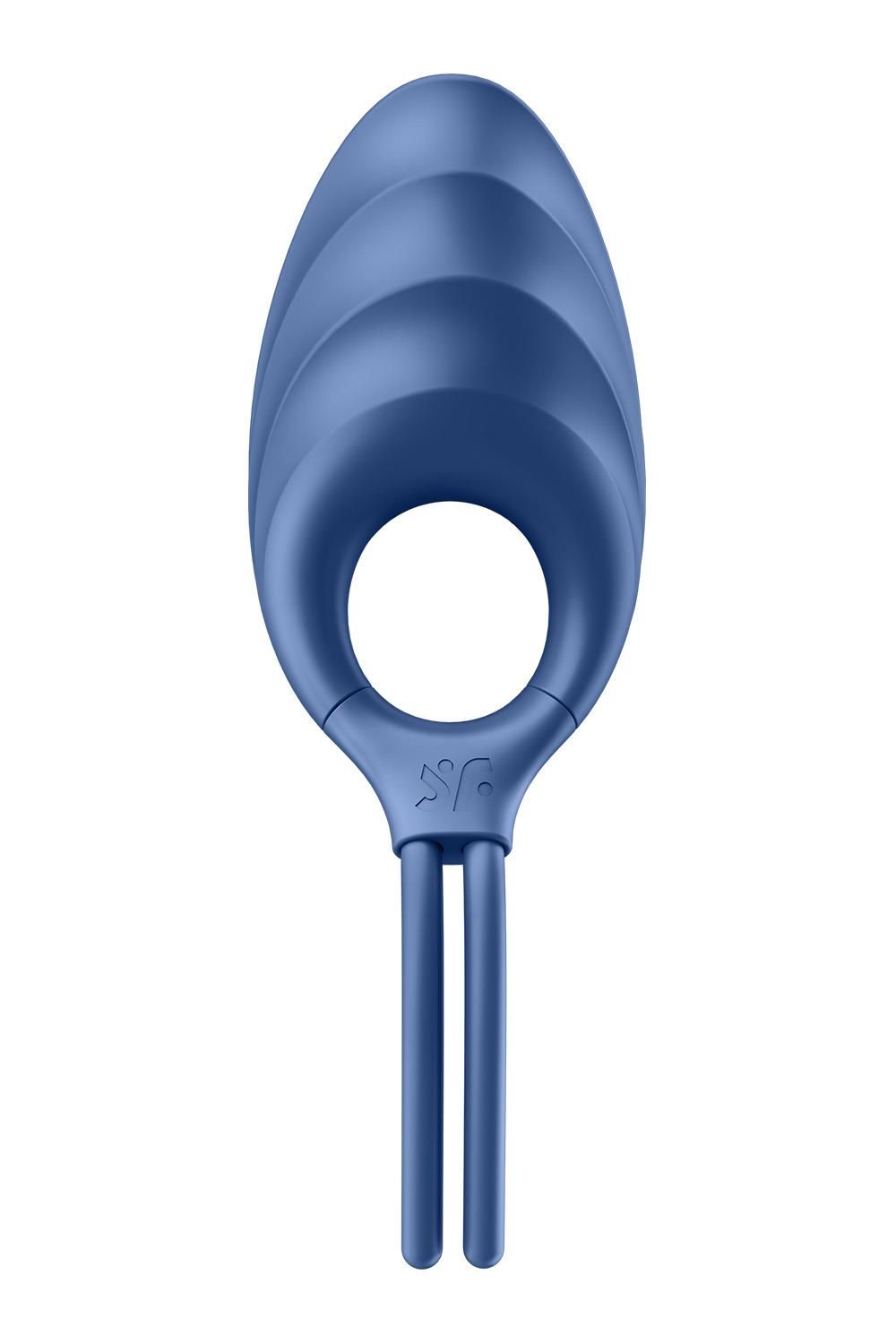 Blauwe Satisfyer Swordsman Ring Vibrator, bovenaanzicht.