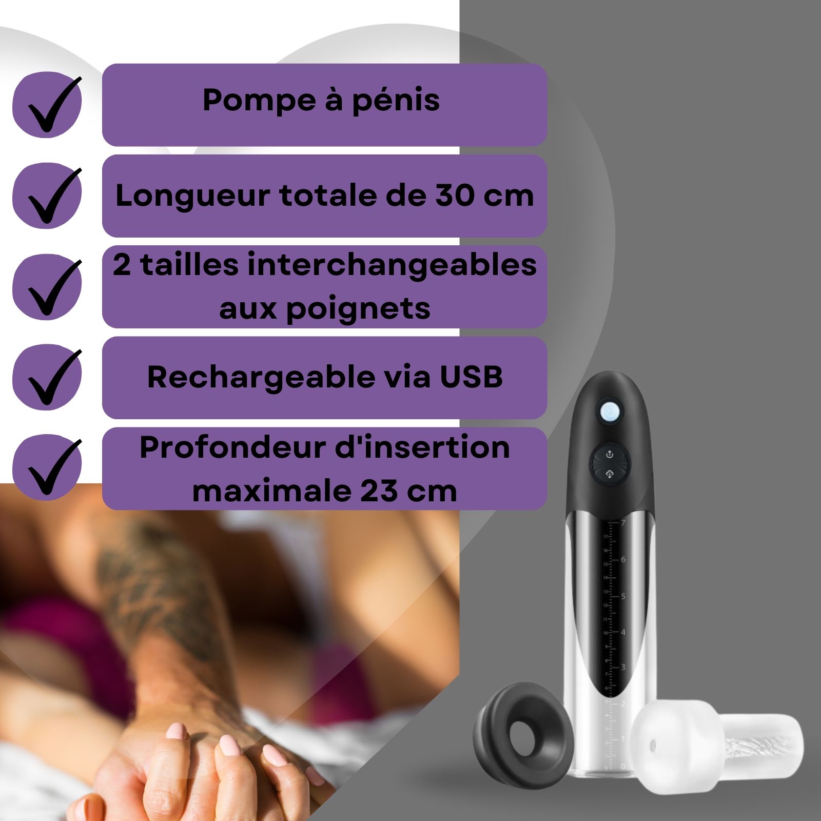 Lovelyness - Pompe à pénis électronique + insert masturbateur