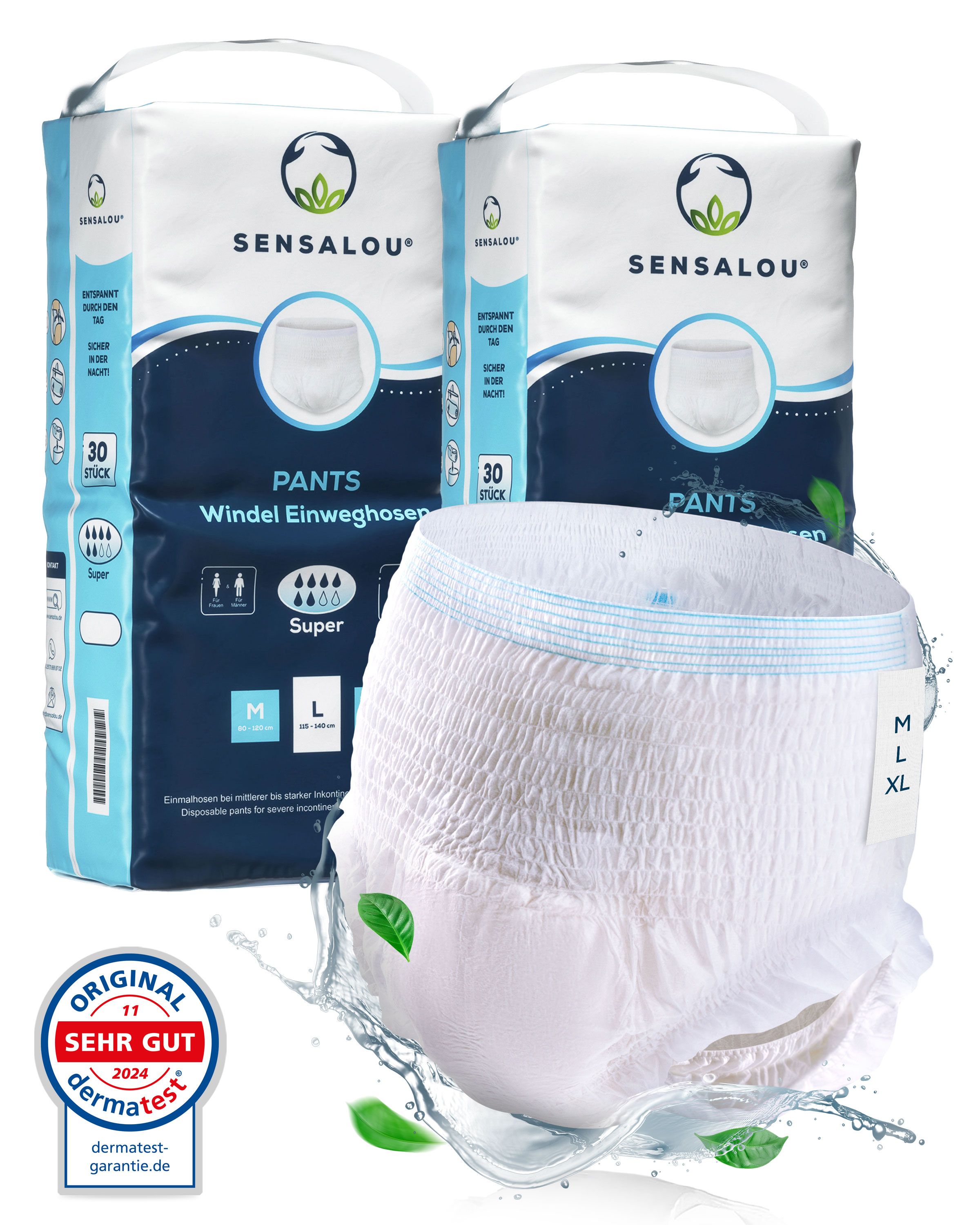 Twee pakken Sensalou Pants. Incontinentiebroekjes voor volwassenen. Maat XL. 30 stuks per verpakking. Super.