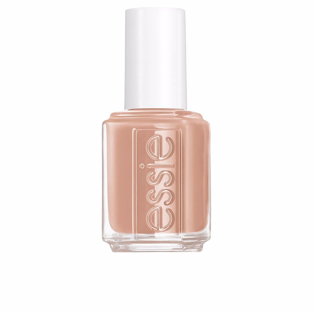 Vernis à ongles Essie, couleur beige-brun, flacon carré en verre avec bouchon blanc. Inscription Essie sur le devant.