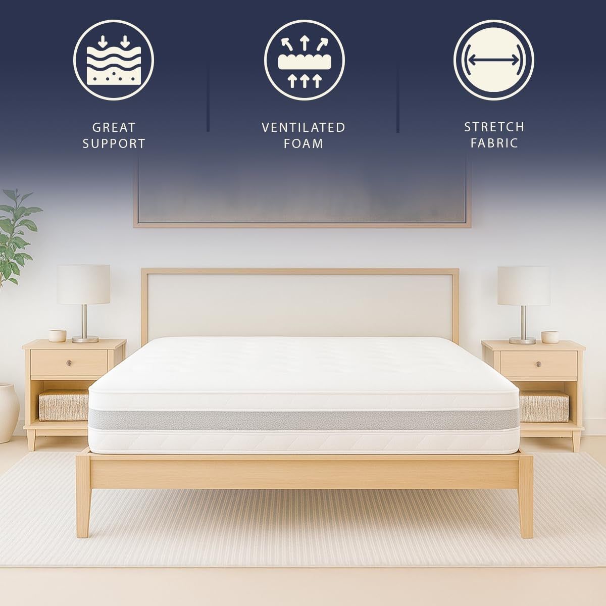 The White Stone Matras 140x200 ergonomisch en ademend 20 cm