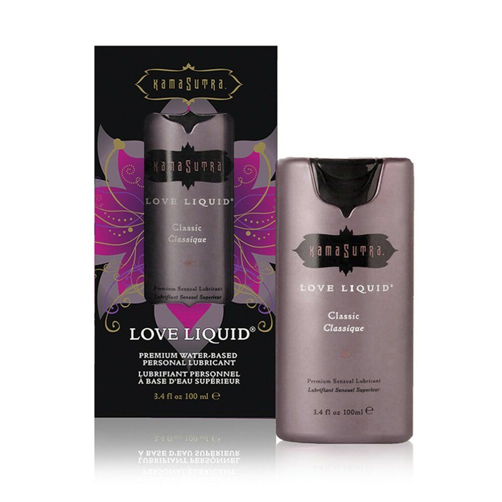 Flasque et emballage Kama Sutra Love Liquid Classic. Lubrifiant à base d'eau.