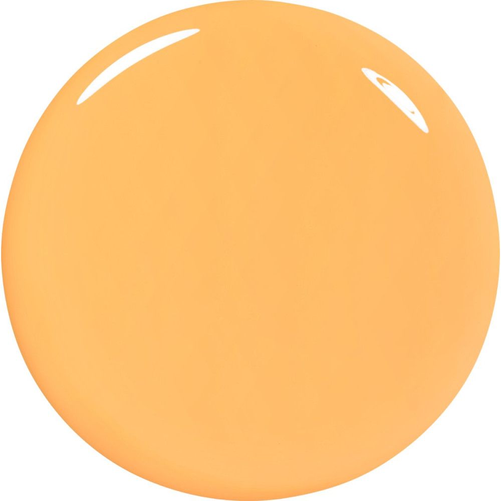 Cirkelvormige vlek nagellak in lichtoranje. Glanzend oppervlak.